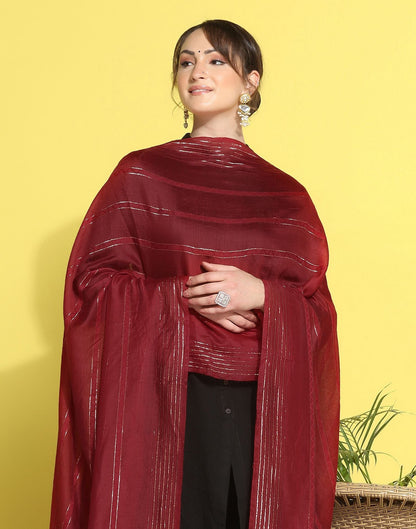 Maroon Cotton Dupatta | Leemboodi