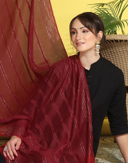 Maroon Cotton Dupatta | Leemboodi
