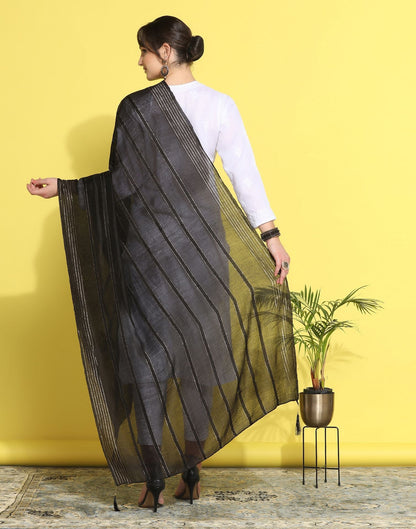 Black Cotton Dupatta | Leemboodi