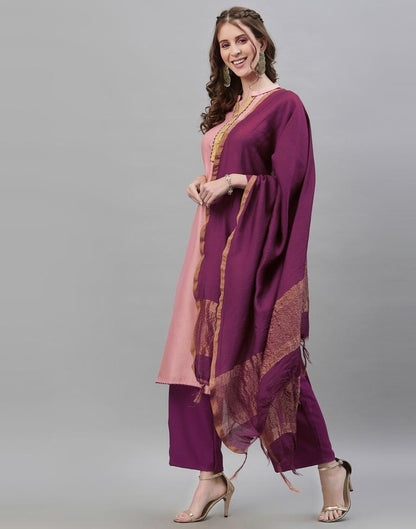 Pink Kurti With Pant And Dupatta | Leemboodi