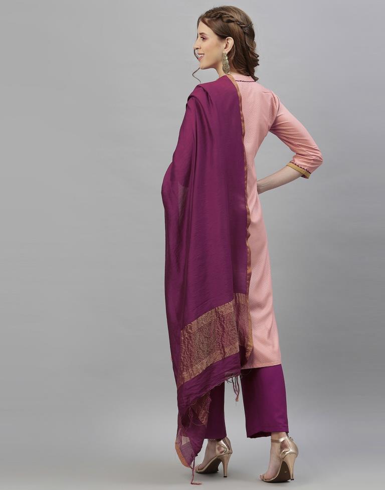 Pink Kurti With Pant And Dupatta | Leemboodi