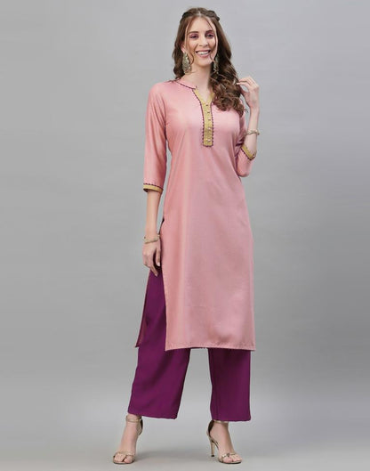 Pink Kurti With Pant And Dupatta | Leemboodi