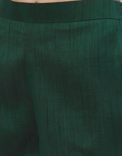 Bottle Green Kurti with Pant And Dupatta | Leemboodi