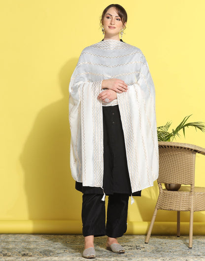 White Cotton Dupatta | Leemboodi