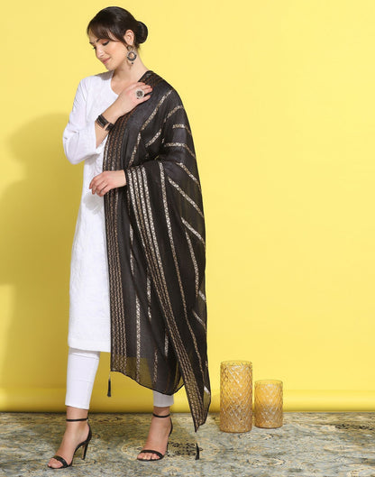 Black Cotton Dupatta | Leemboodi