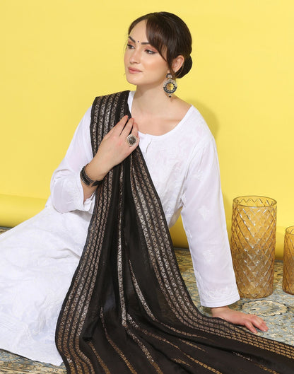 Black Cotton Dupatta | Leemboodi