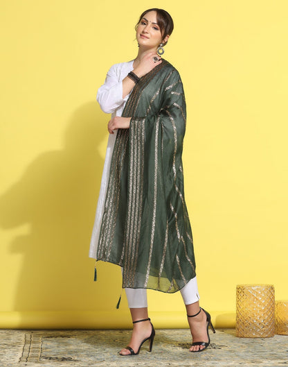 Green Cotton Dupatta | Leemboodi