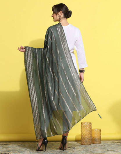 Green Cotton Dupatta | Leemboodi