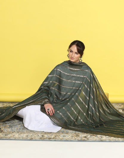 Green Cotton Dupatta | Leemboodi