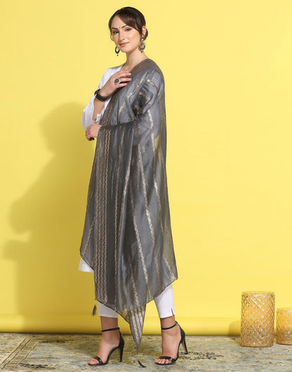 Grey Cotton Dupatta | Leemboodi