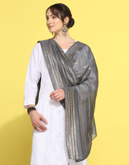 Grey Cotton Dupatta | Leemboodi