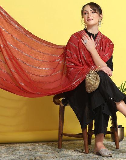 Red Cotton Dupatta | Leemboodi