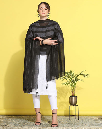 Black Cotton Dupatta | Leemboodi