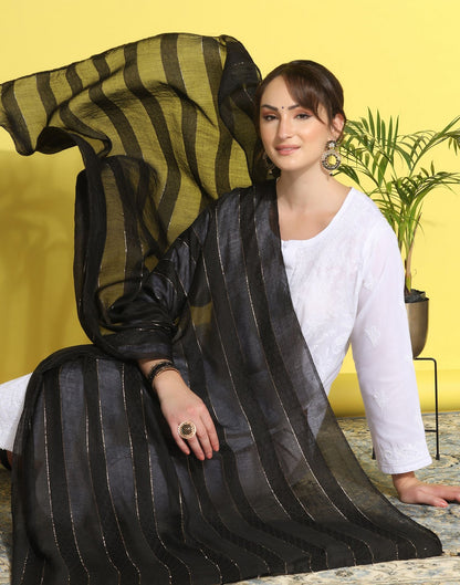 Black Cotton Dupatta | Leemboodi