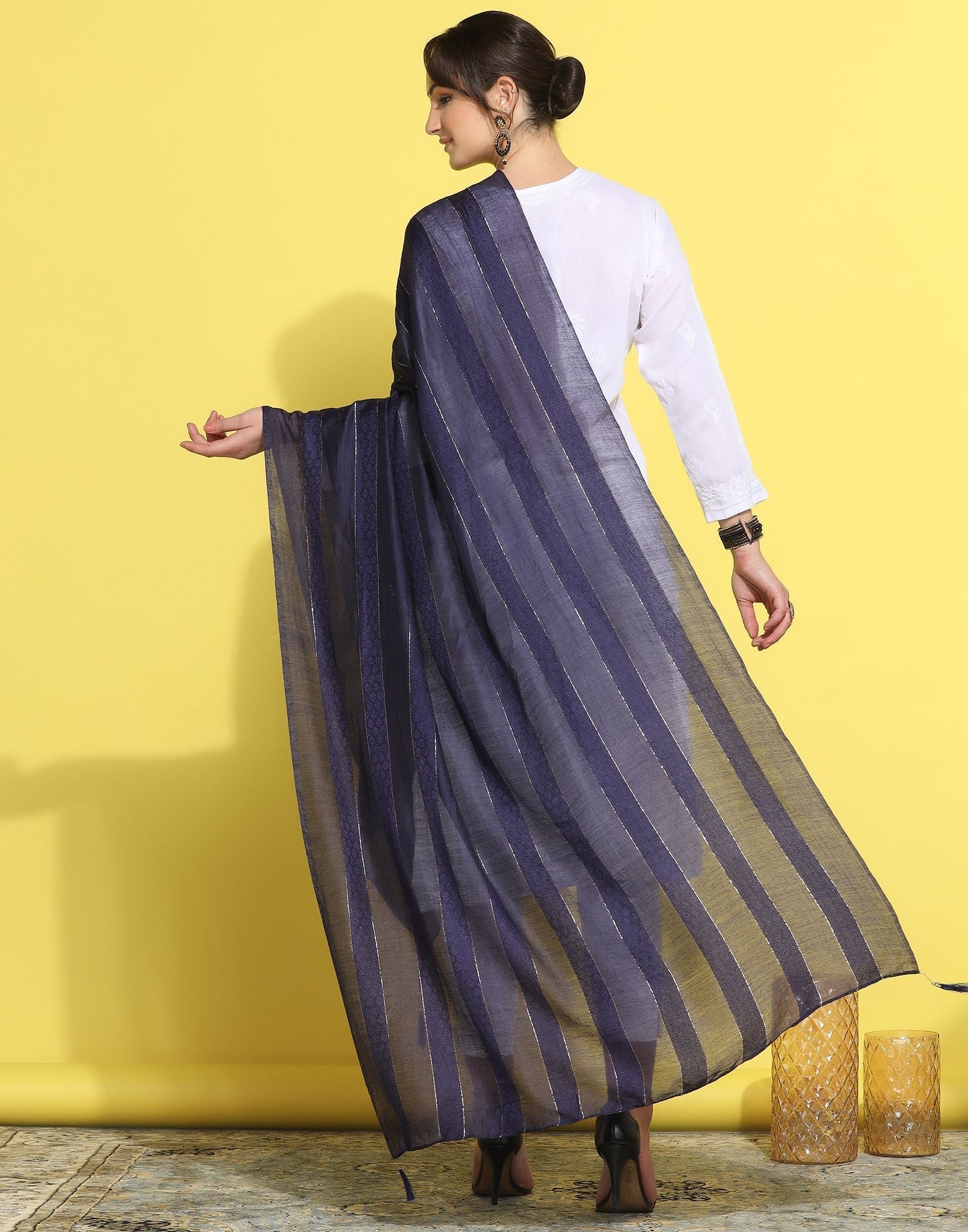 Blue Cotton Dupatta | Leemboodi