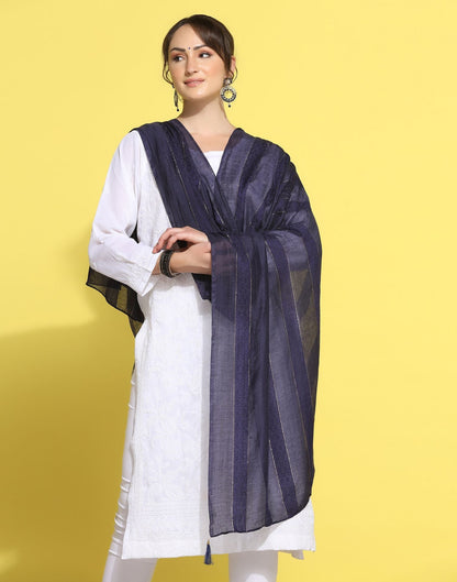 Blue Cotton Dupatta | Leemboodi