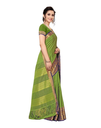 Green Coloured Poly Silk Jacquard Partywear saree | Leemboodi