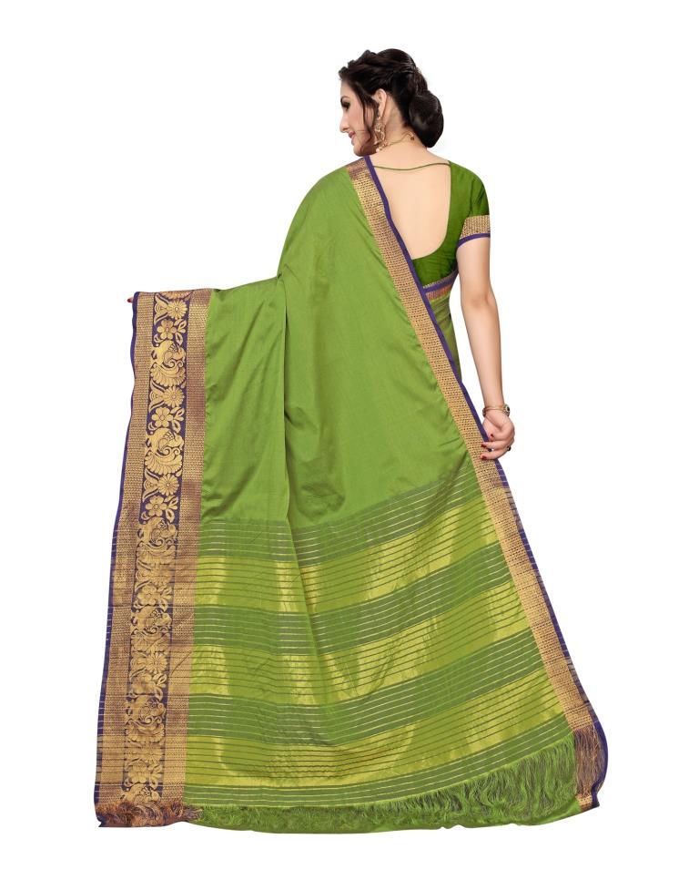 Green Coloured Poly Silk Jacquard Partywear saree | Leemboodi