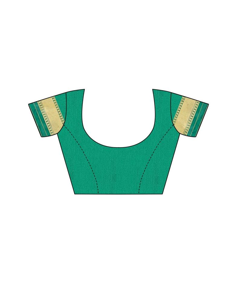 Green Coloured Poly Silk Jacquard Partywear saree | Sudathi