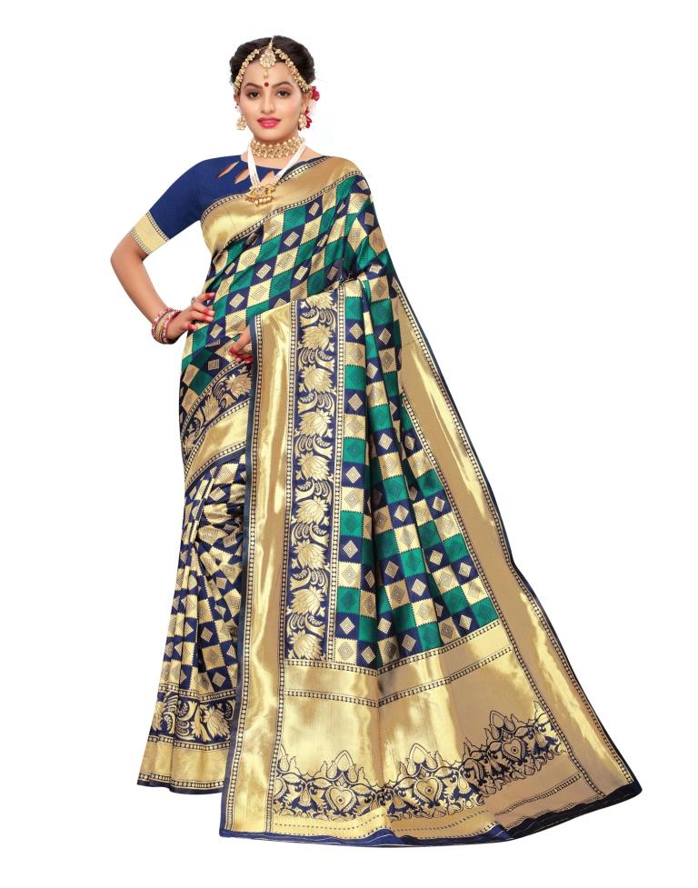 Navy Blue Silk Saree | Sudathi