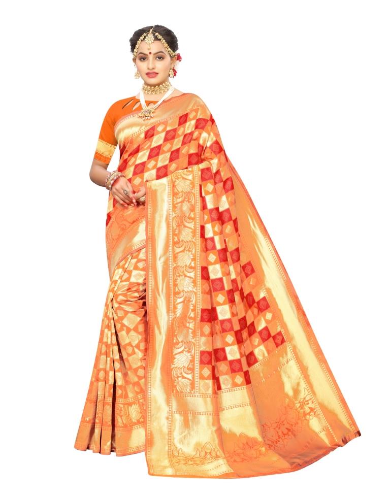 Orange Silk Saree | Sudathi