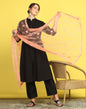Light Orange Net Embroidery Dupatta | Leemboodi
