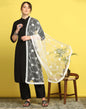 White Net Embroidery Dupatta | Leemboodi