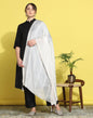 White Cotton Plain Dupatta | Leemboodi