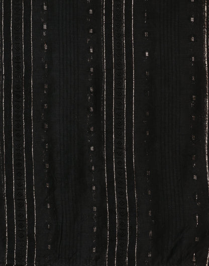 Black Cotton Plain Dupatta | Leemboodi