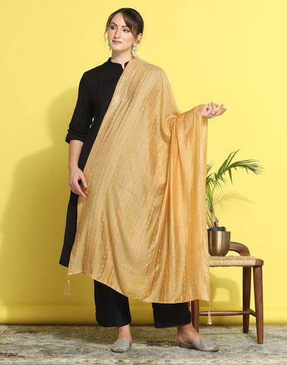 Cream Cotton Plain Dupatta | Leemboodi