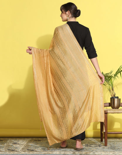 Cream Cotton Plain Dupatta | Leemboodi