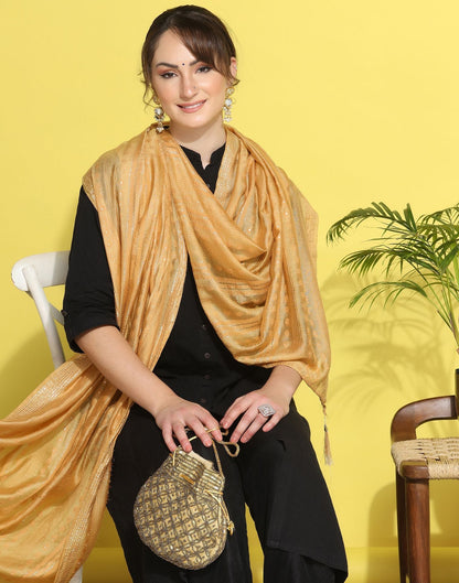 Cream Cotton Plain Dupatta | Leemboodi