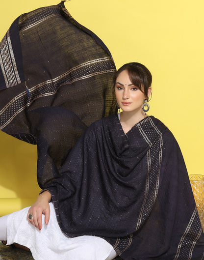 Blue Cotton Plain Dupatta | Leemboodi