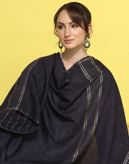 Blue Cotton Plain Dupatta | Leemboodi