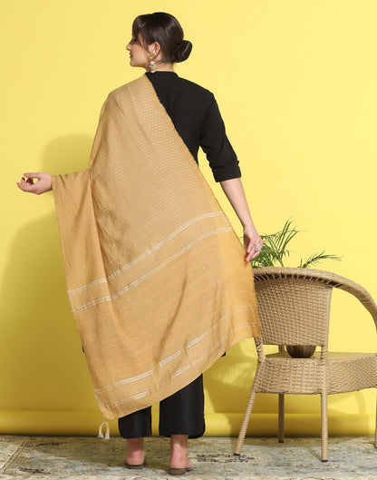 Cream Cotton Plain Dupatta | Leemboodi
