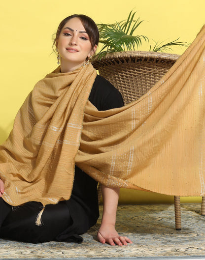 Cream Cotton Plain Dupatta | Leemboodi