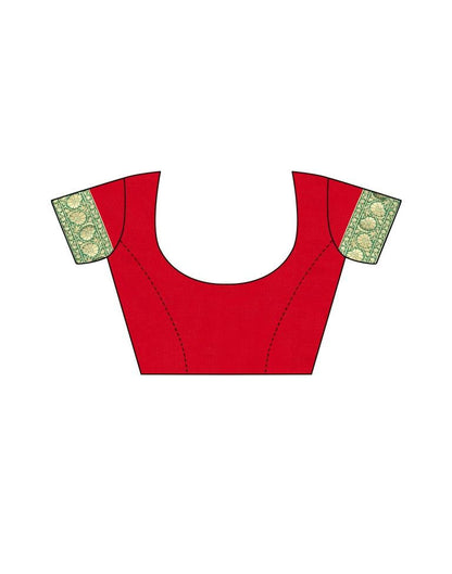 Red Coloured Poly Silk Banarasi Jacquard Partywear saree | Leemboodi