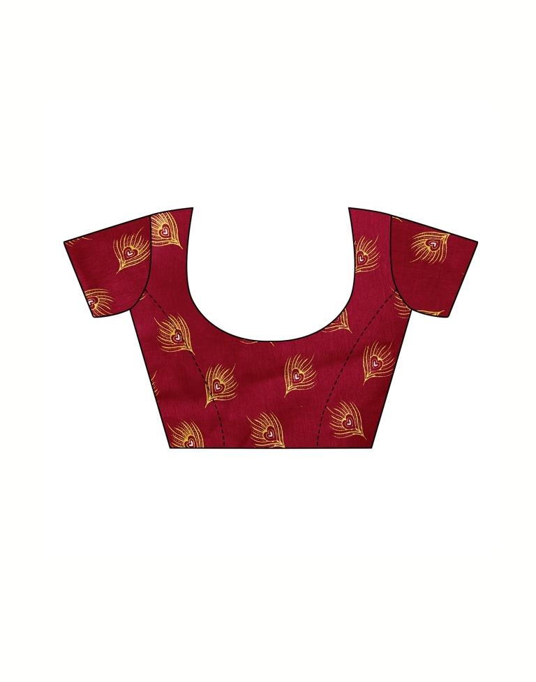 Red Coloured Poly Silk Printed Casual saree | Sudathi