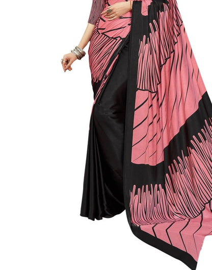 Pink Coloured Satin Printed Casual saree | Leemboodi