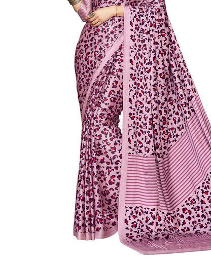 Pink Coloured Satin Printed Casual saree | Leemboodi