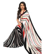 Off White Coloured Satin Printed Casual saree | Sudathi