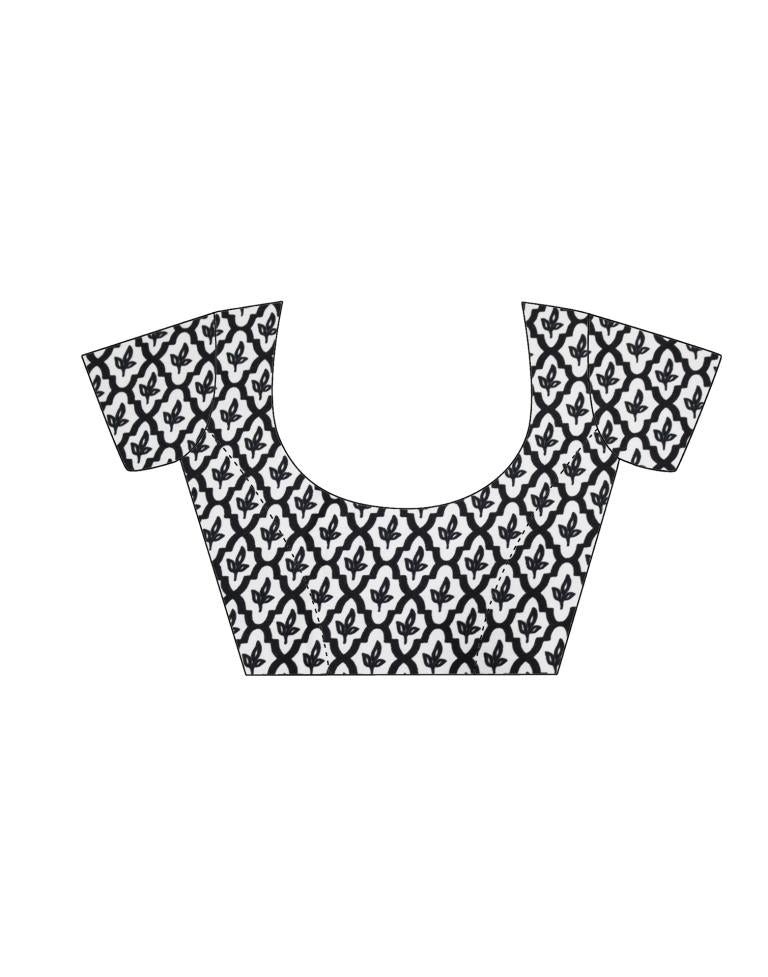 Off White Coloured Satin Printed Casual saree | Sudathi