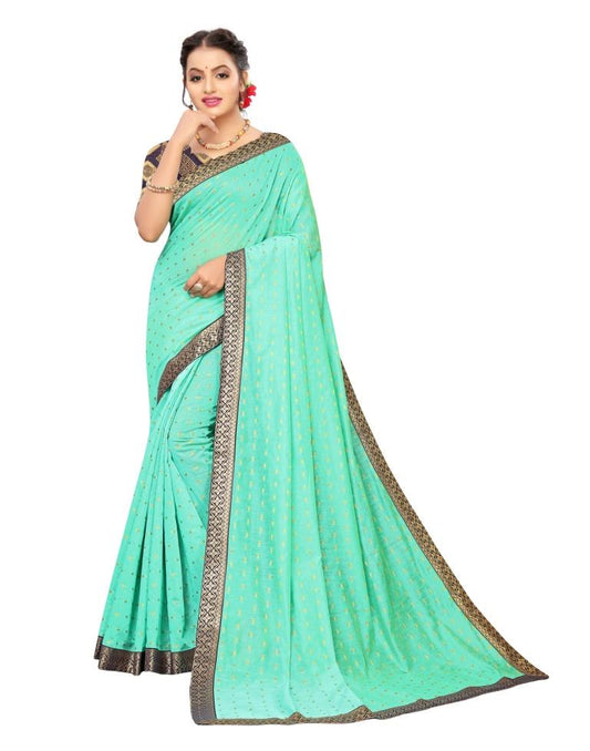 Green Coloured Cotton Silk Jacquard Partywear saree | Leemboodi