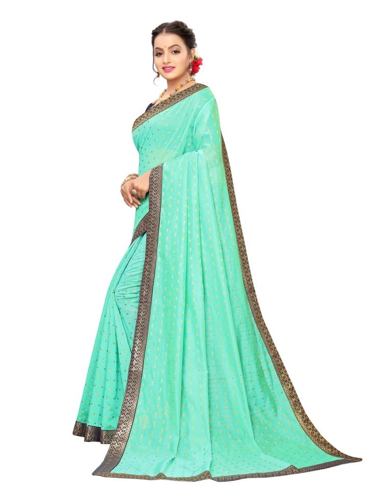 Green Coloured Cotton Silk Jacquard Partywear saree | Leemboodi