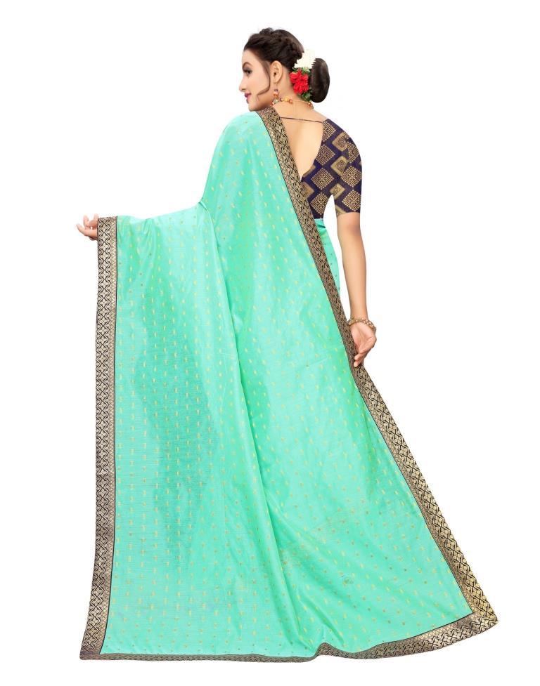 Green Coloured Cotton Silk Jacquard Partywear saree | Leemboodi