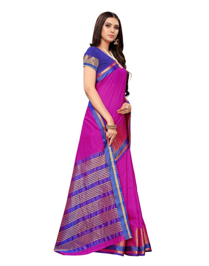 Pink Coloured Cotton Silk Jacqurad Partywear saree | Sudathi