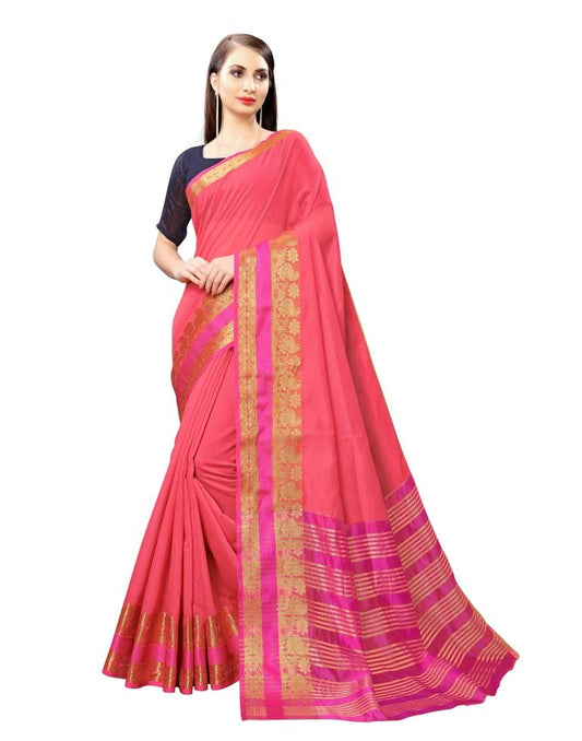 Peach Cotton Silk Saree | Sudathi