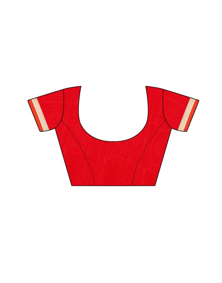 Red Coloured Leheriya Printed Chiffon Saree | Sudathi