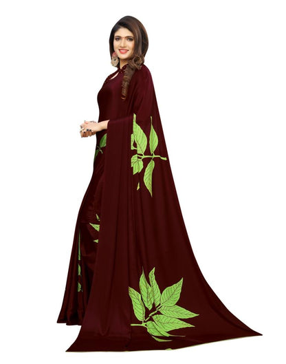 Maroon Coloured Crepe Printed Casual saree | Sudathi