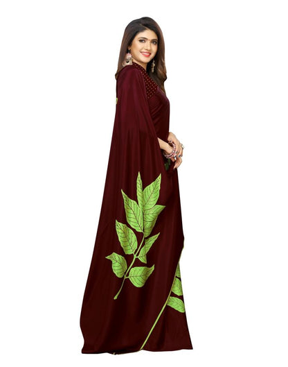 Maroon Coloured Crepe Printed Casual saree | Sudathi